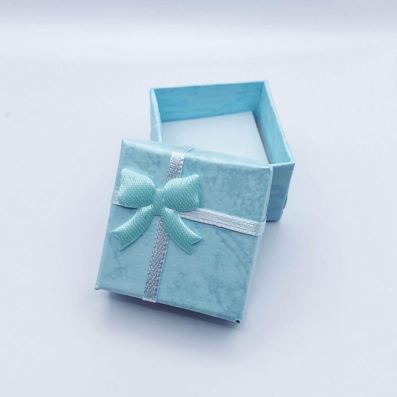 Коробочка для украшений под кольцо/кулон или серьги квадратная Голубой (2035027752)