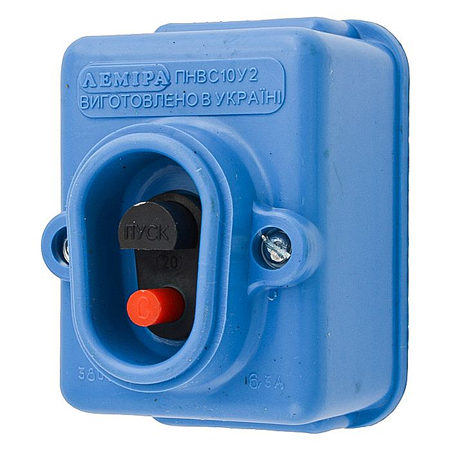 Кнопка пускач ручний 6,3А 380V однофазний ПНВС Синій (S 220-10)