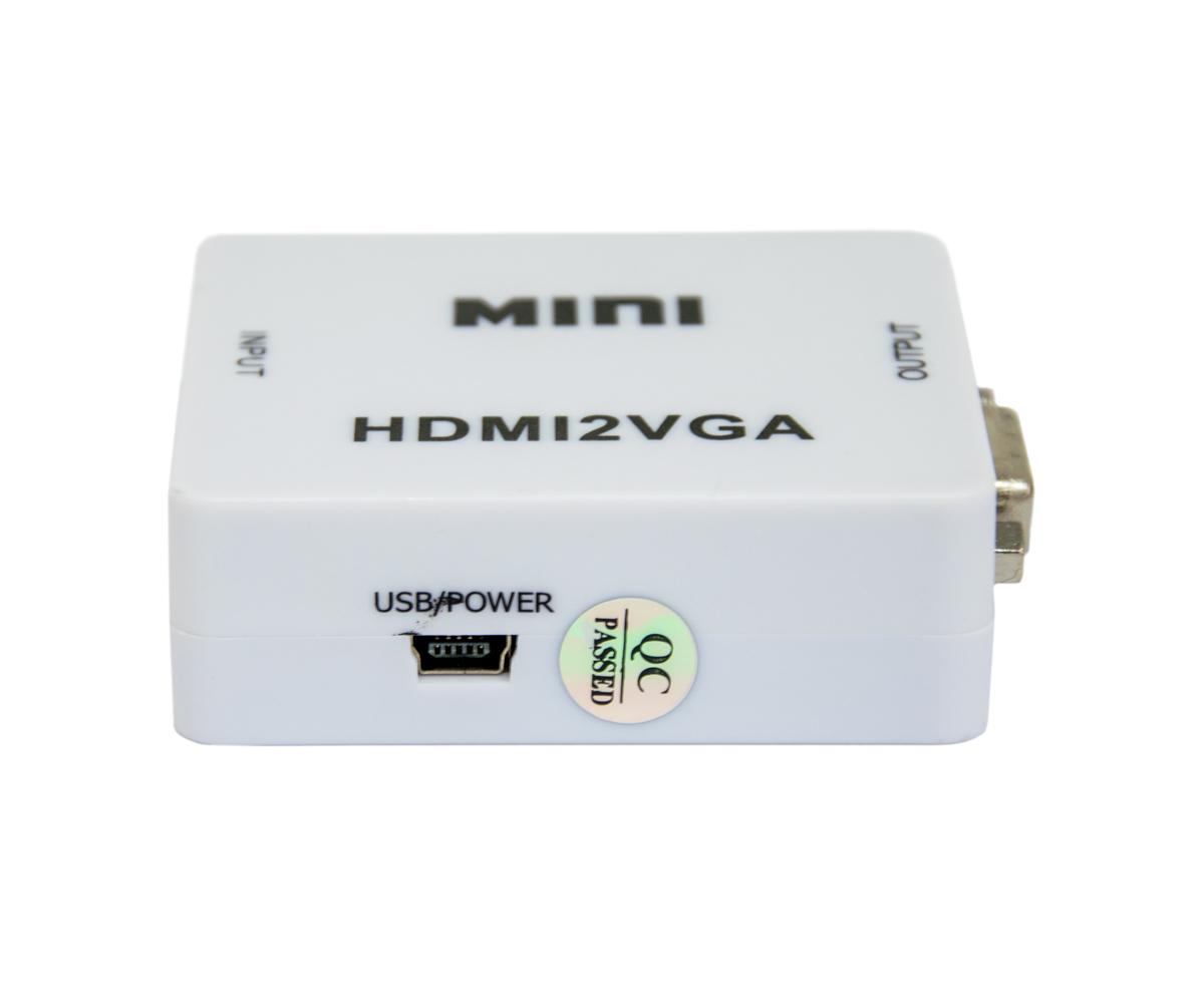 Переходник с HDMI на VGA с дополнительным питанием MINI HDMI2VGA (1008558-White) - фото 2