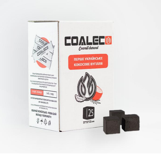 Вугілля кокосове Coaleco 72 кубики 1 кг (20647)