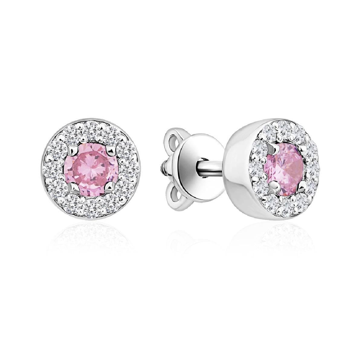 Серьги серебряные Pink Aura 925° (20888roz)