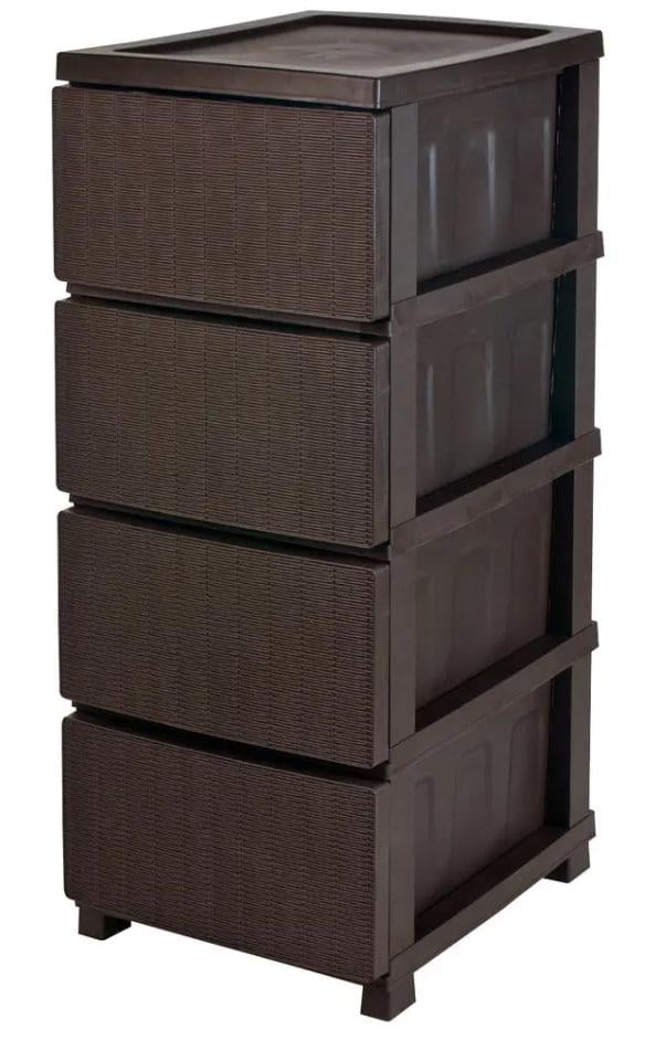Комод 4 шухляди Ротанг 35х45х86 см Коричневий (Р4) Комод 4 шухляди Ротанг 35х45х86 см Коричневий (Р4)