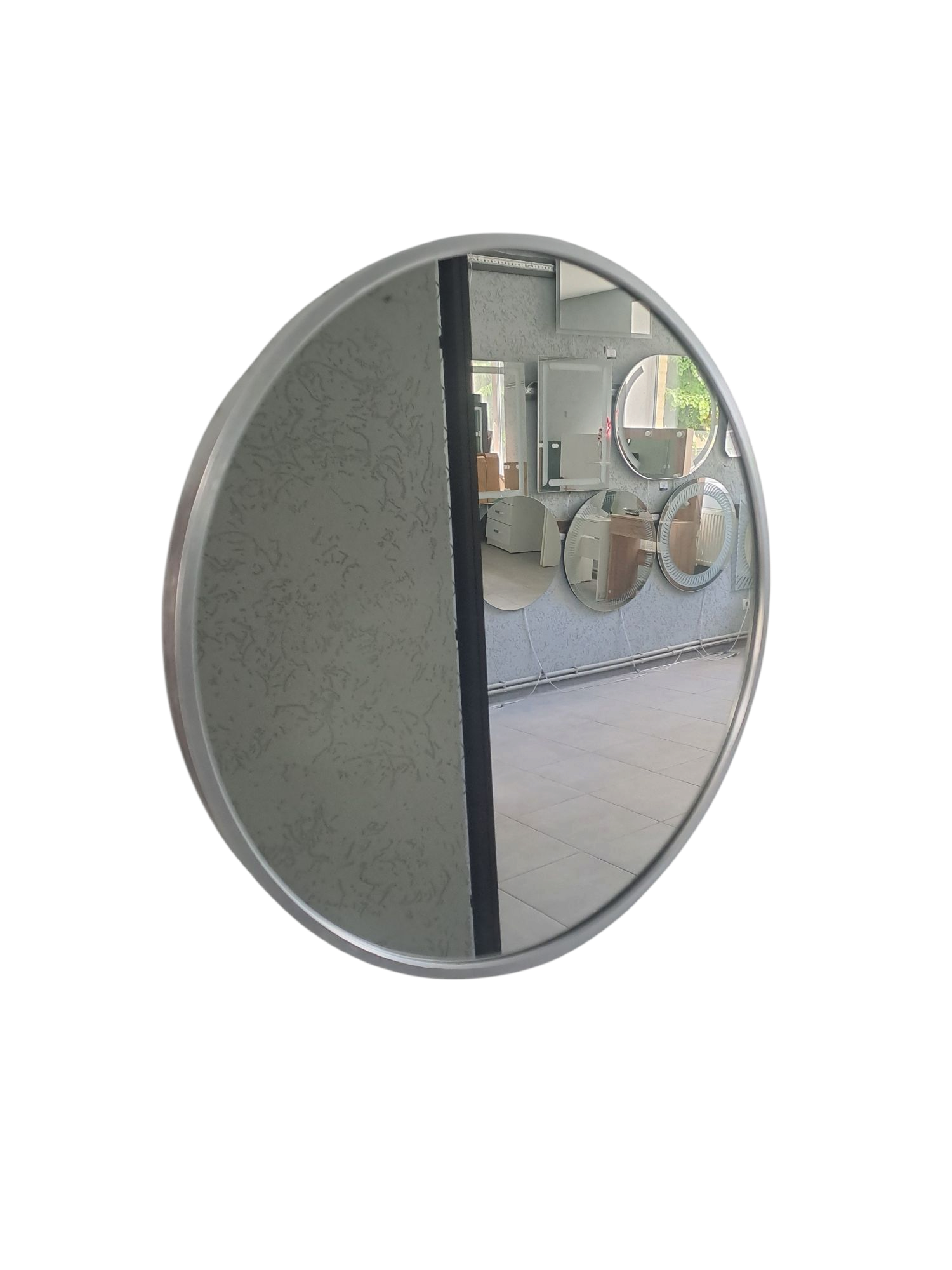 Дзеркало кругле d 500 мм Срібний (26354659)