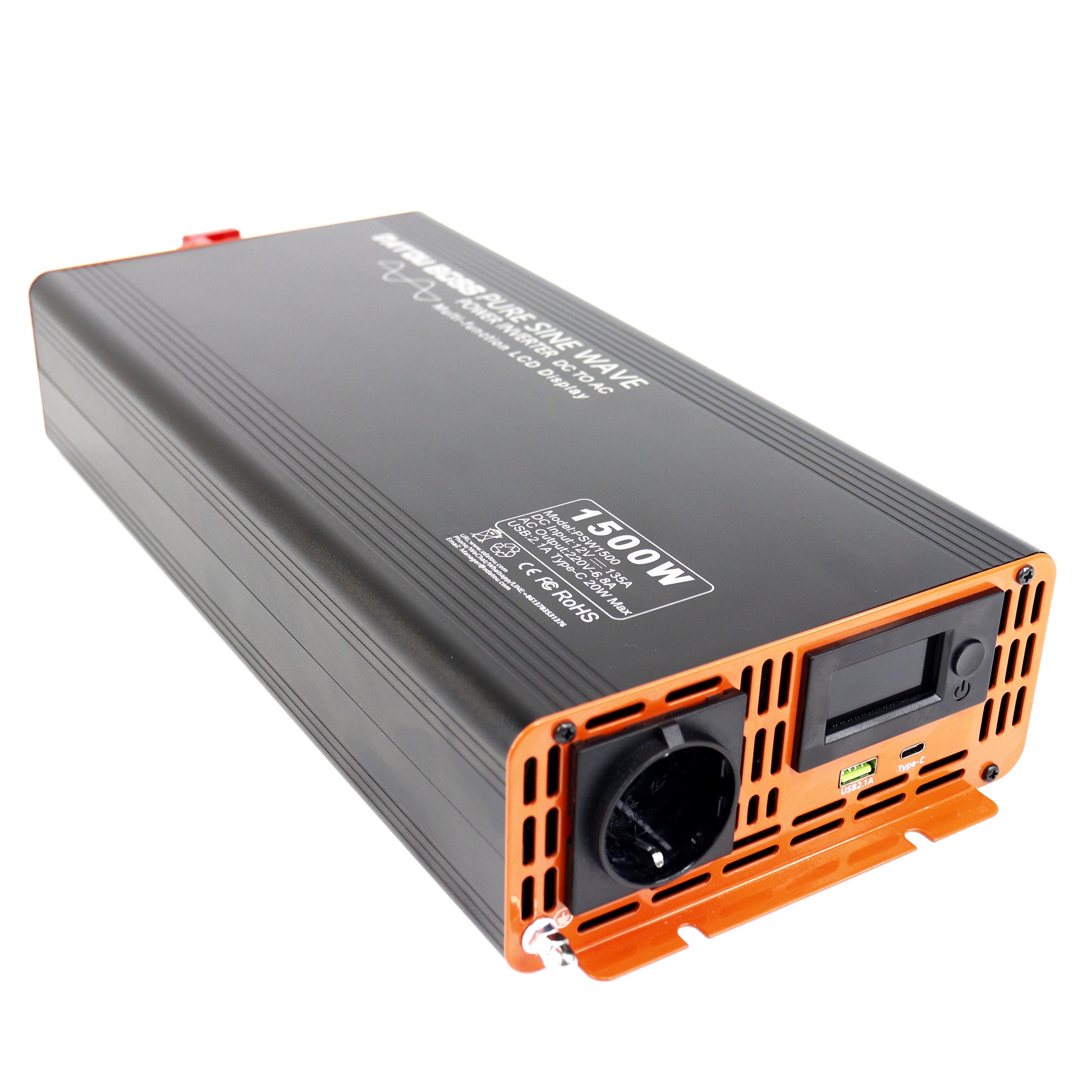 Инвертор чистый синус DatouBoss PSW1500 DC-AC с клеммами 12V/220V 1500W (060102)