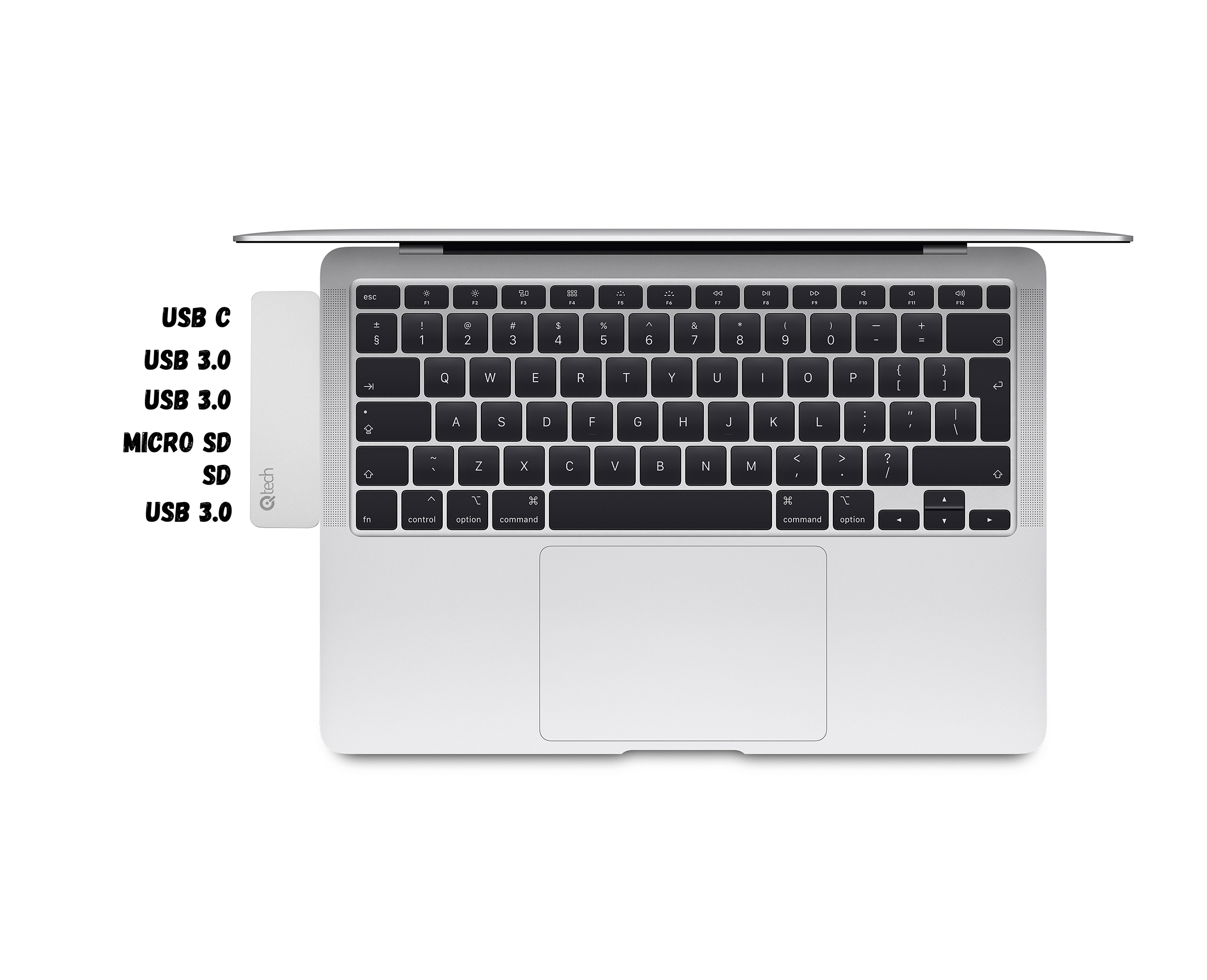 USB-хаб Qitech Aluminum Mini Type-C Silver (QT-Hub4_sl) - фото 4 USB-хаб Qitech Aluminum Mini Type-C Silver (QT-Hub4_sl) - фото 4