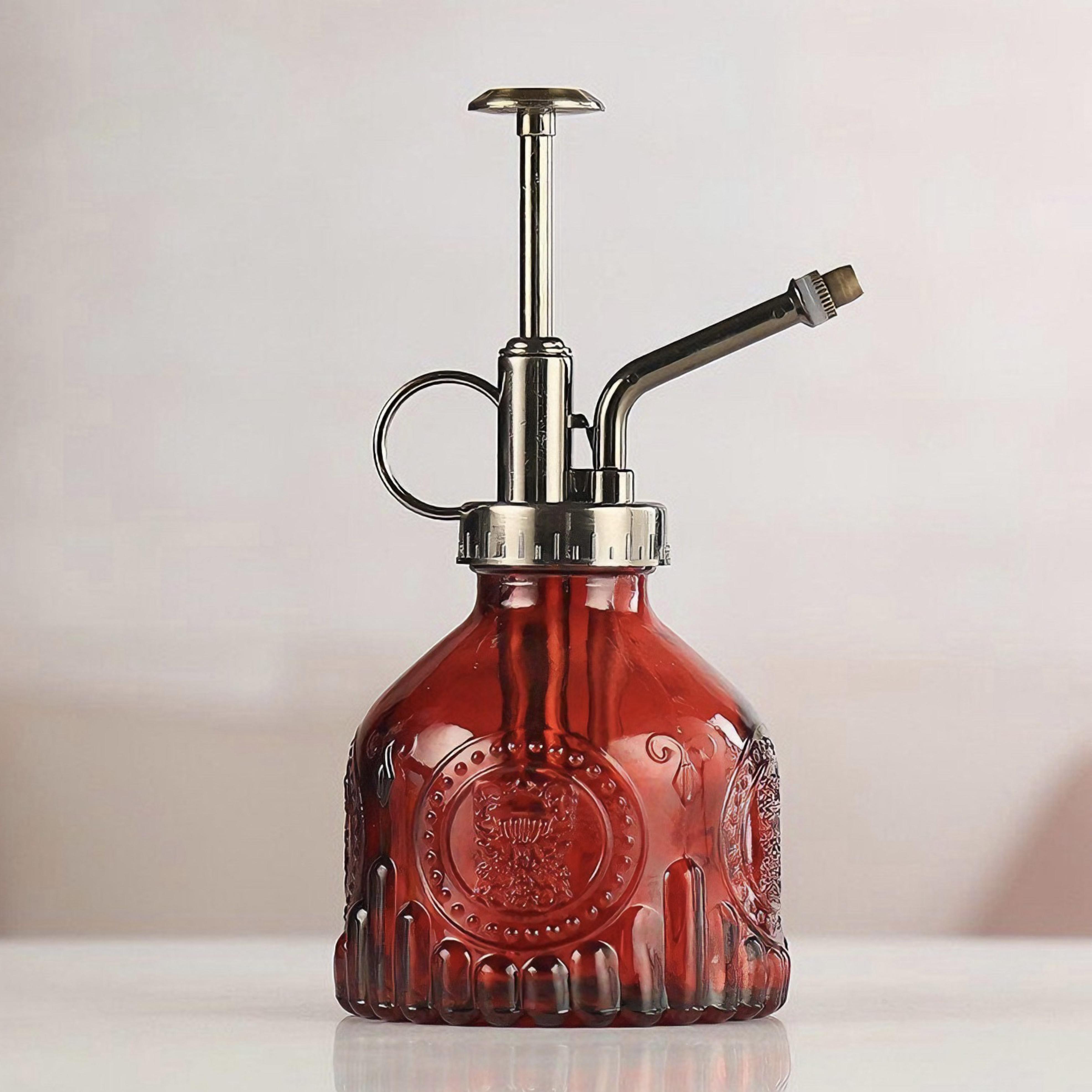 Обприскувач вінтажний для квітів зі срібною фурнітурою Червоний