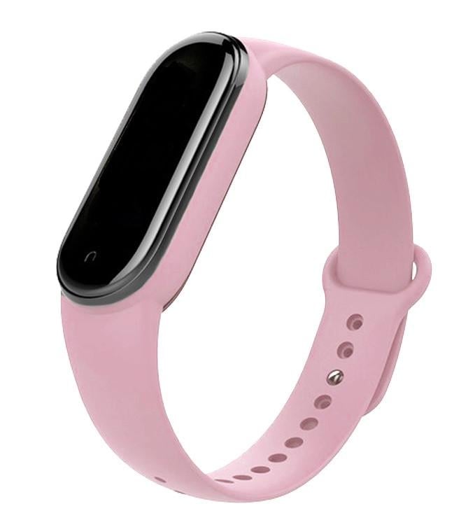 Ремешок силиконовый к браслету Mi Band 5 и 6 Светло-розовый (1518752643)