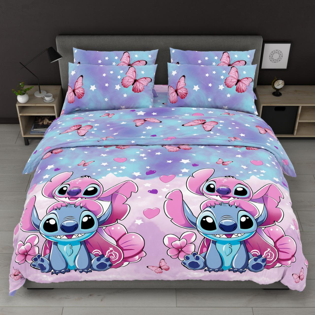 Комплект дитячої постільної білизни Gold Lux Ліло і Стіч полуторний бязь 150x220 см (29878742)