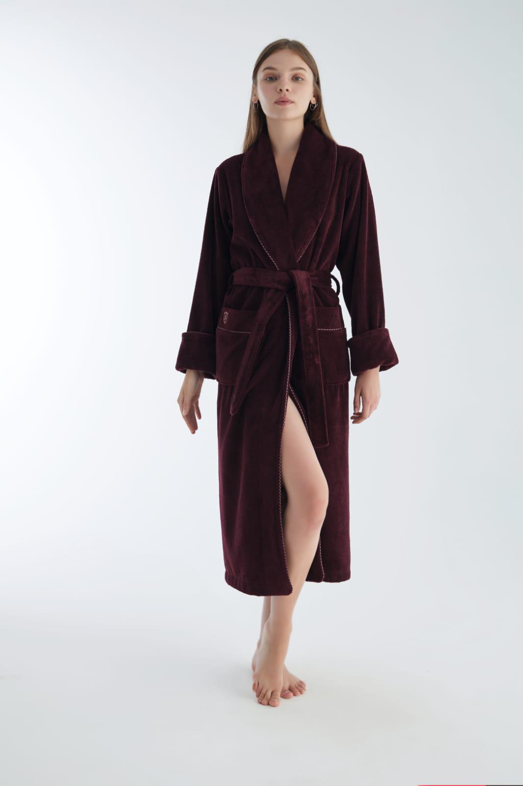 Халат женский Nusa 4140 хлопок/бамбук S Сиреневый