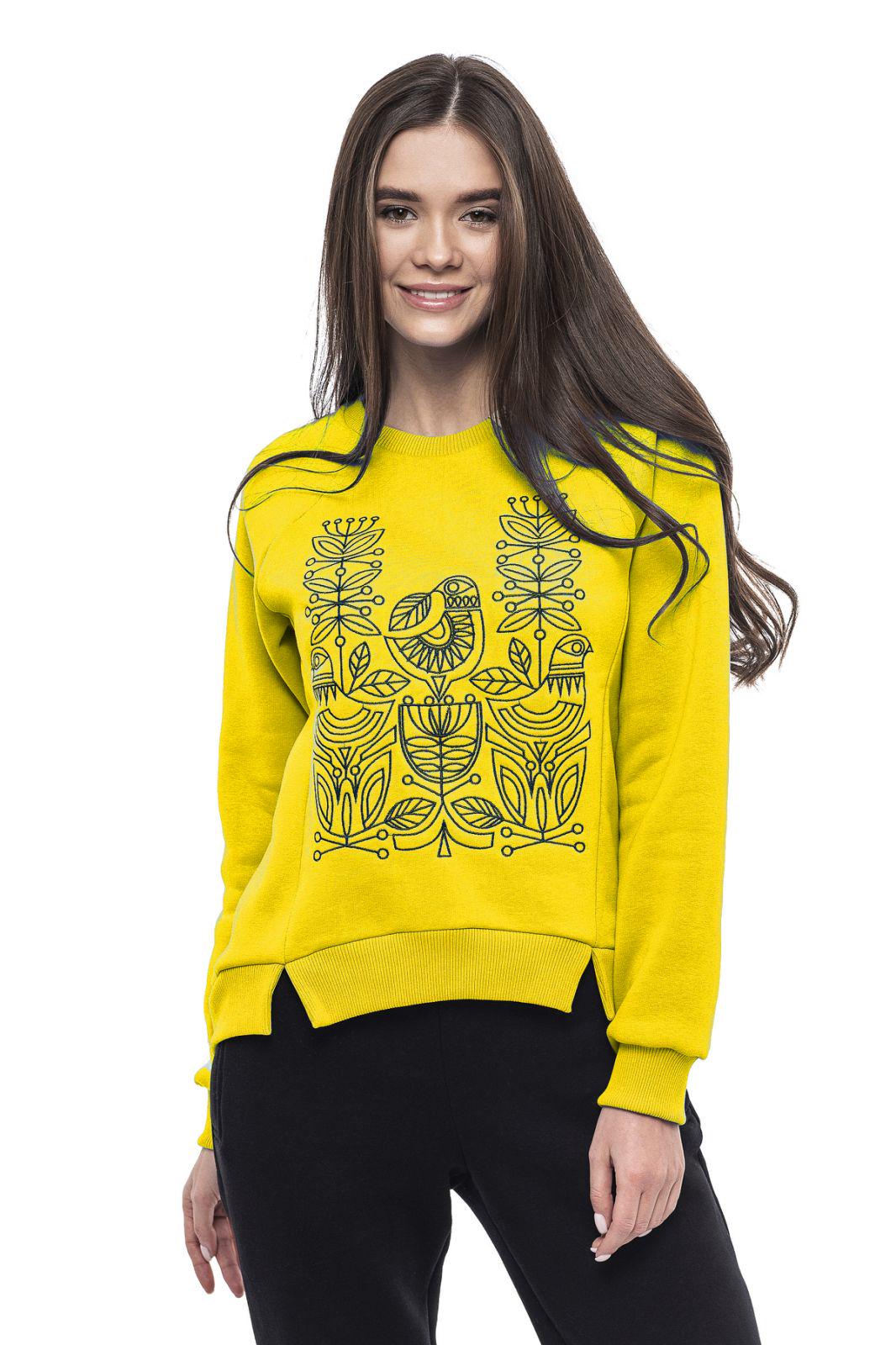 Світшот жіночий Пташка бавовна р. 52 Жовтий Світшот жіночий Пташка бавовна р. 52 Жовтий