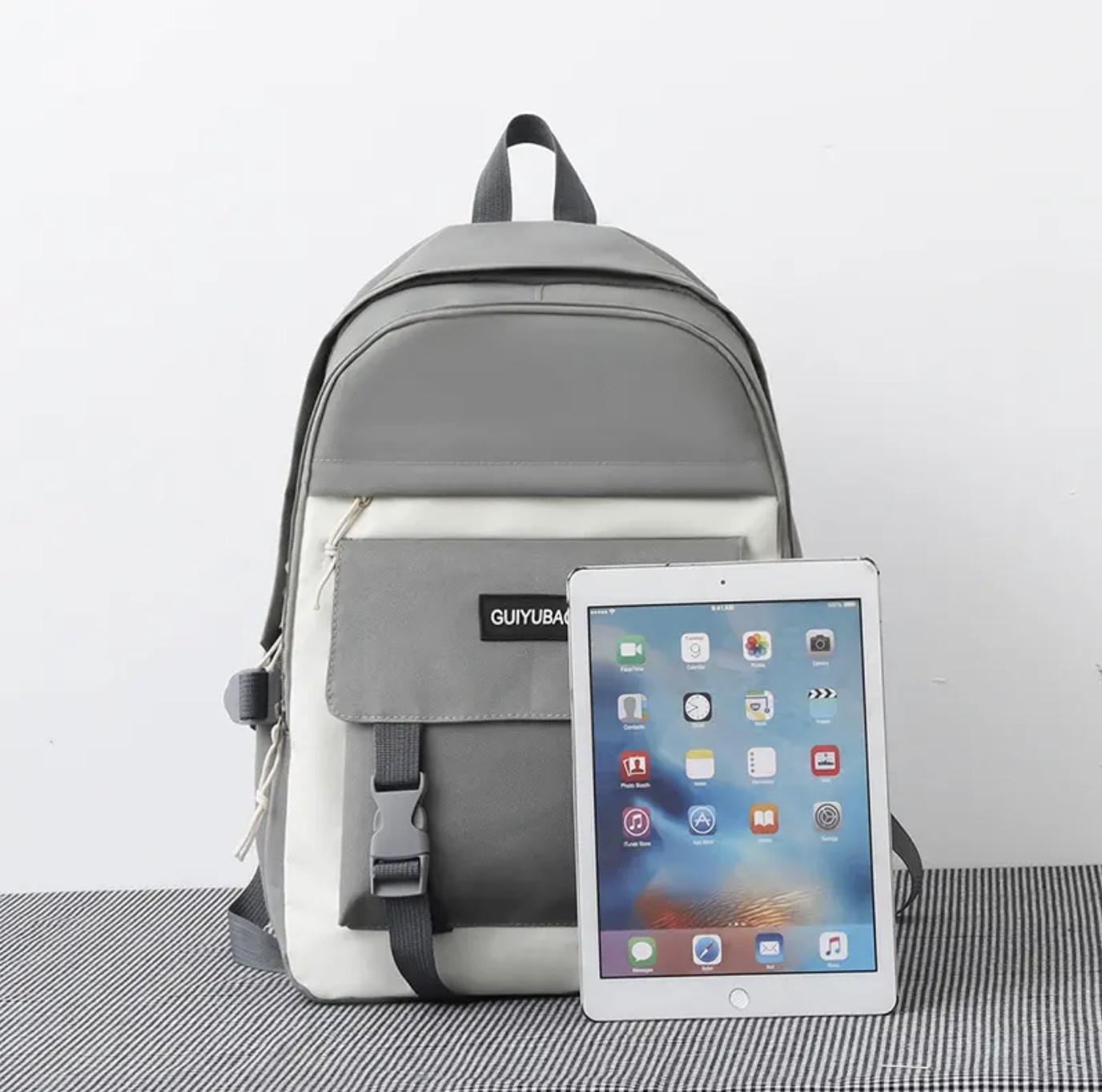 Рюкзак шкільний для дівчинки 4в1 Kay сумка/пенал/бананка Сірий (DR015790) - фото 2 Рюкзак шкільний для дівчинки 4в1 Kay сумка/пенал/бананка Сірий (DR015790) - фото 2