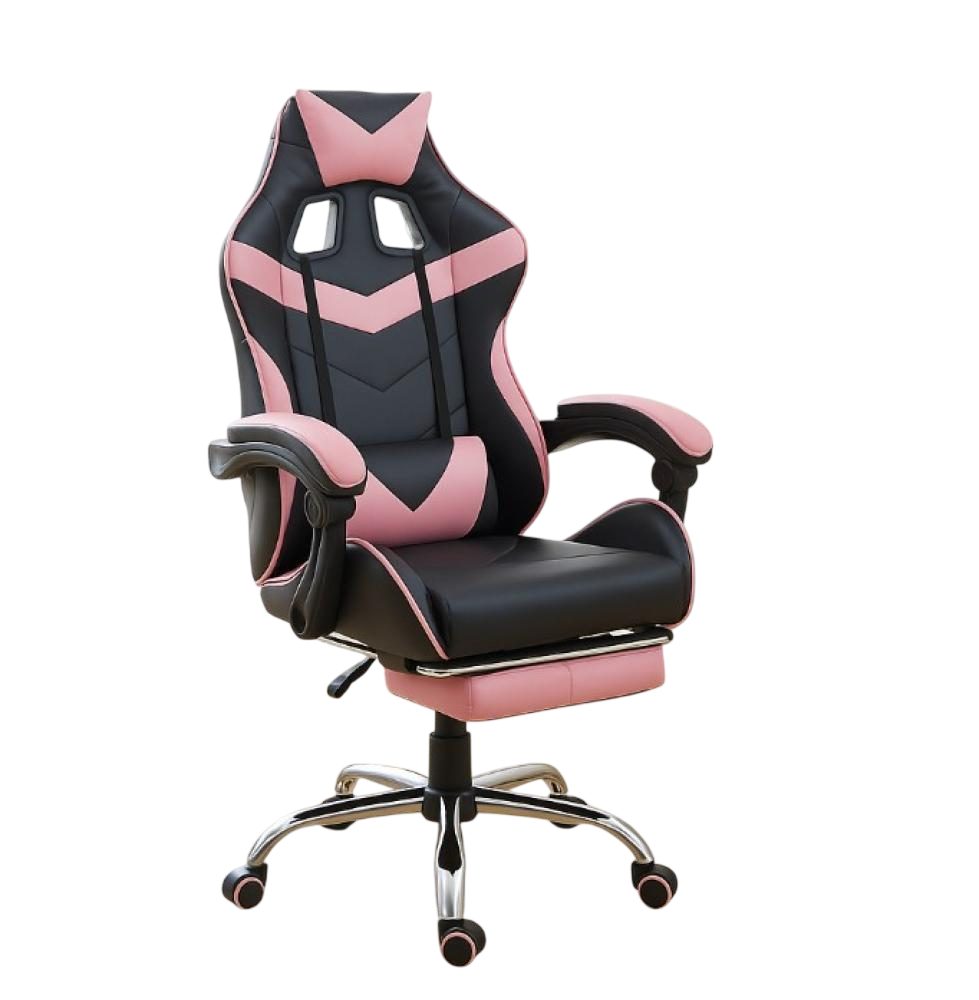 Кресло геймерское Bonro B-810 с выдвижной подставкой для ног до 150 кг Розовый (147-76-42400284)