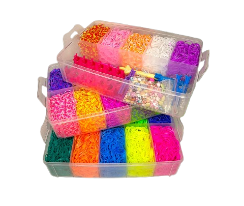 Набір для плетіння браслетів з резинок Fashion Loom Bands set 3-ярусний 20000 шт. з аксесуарами