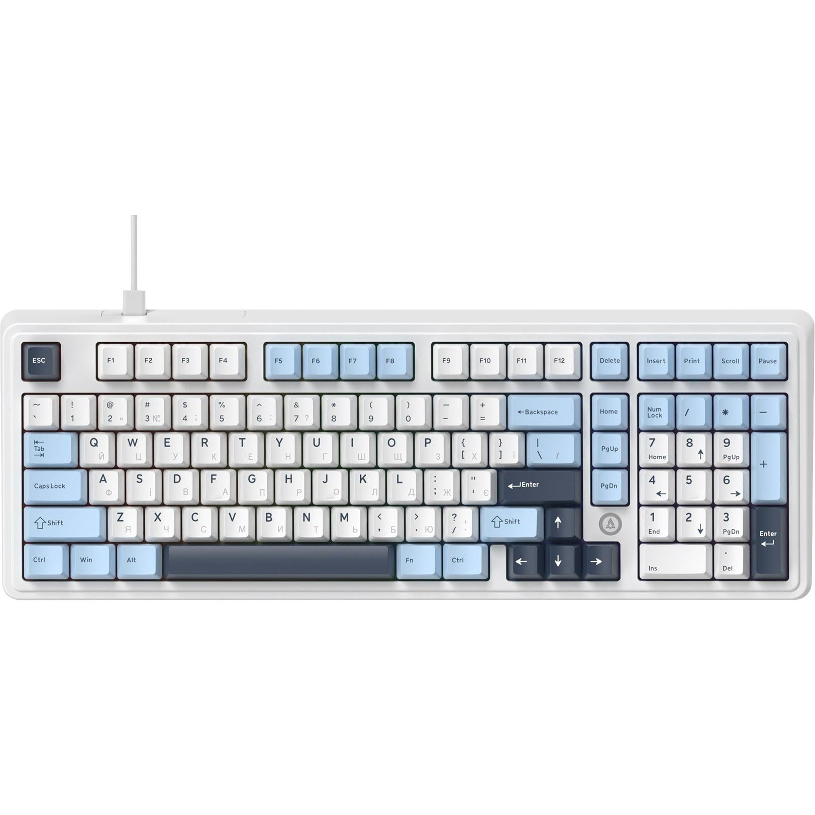 Клавиатура механическая игровая Ajazz AK980 Max 101 клавиша USB Magnetic Switch White/Blue (AK980-MAX-M-BWDB)
