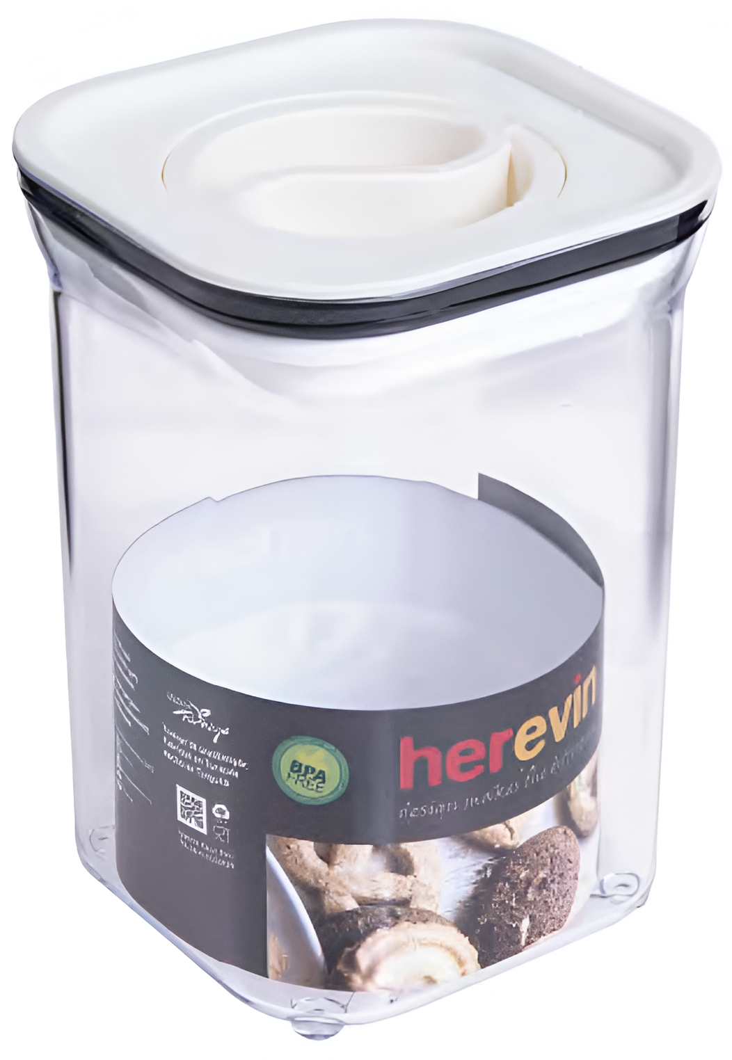 Контейнер вакуумный пластиковый HEREVIN Canister-Vacuum Lid-White 10,7х10,7х15,6 см 1,1 л (161214-004)