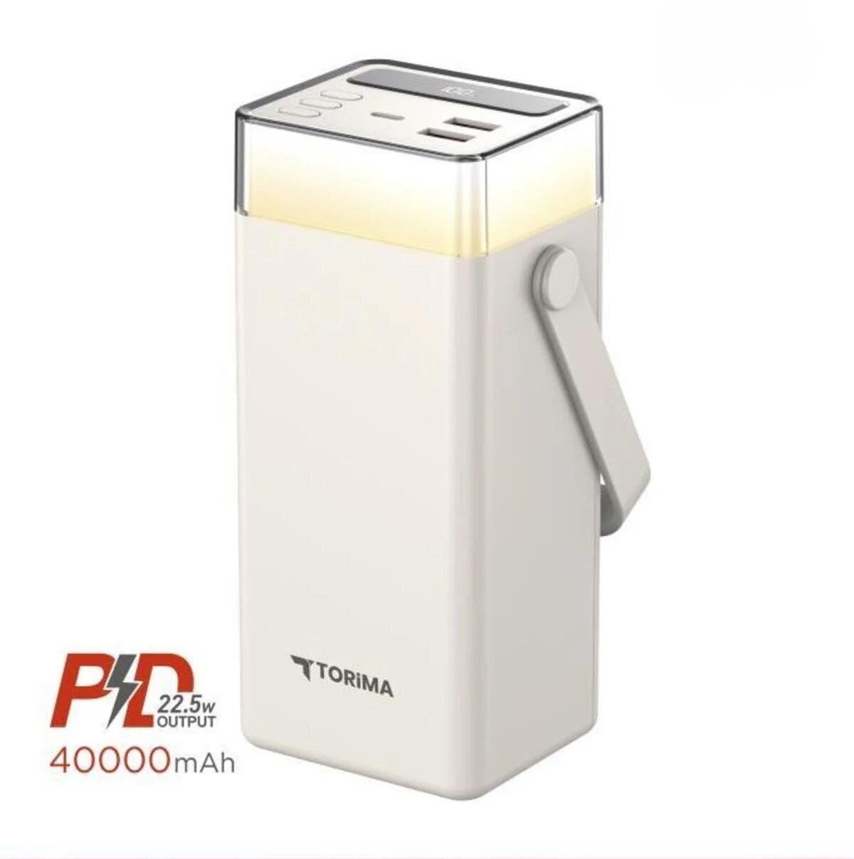 Повербанк Torima TRM-1041 40000 mAh Type-C Lightning 22,5 Вт с быстрой зарядкой RGB LED White (jz-TRM1041) - фото 2 Повербанк Torima TRM-1041 40000 mAh Type-C Lightning 22,5 Вт с быстрой зарядкой RGB LED White (jz-TRM1041) - фото 2