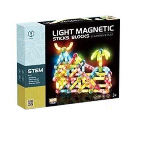 Конструктор магнітний Light Magnetic Sticks blocks світиться 128 деталей