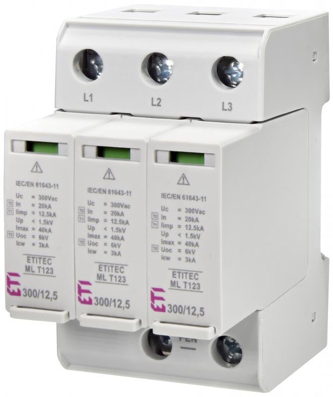 Ограничитель перенапряжения ETI ETITEC ML T123 3Р 40кА 300В (2440665)