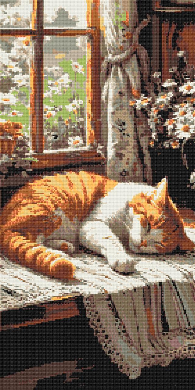 Алмазная мозаика/вышивка Оригами Рудык котик 40х80 см (3053461621)