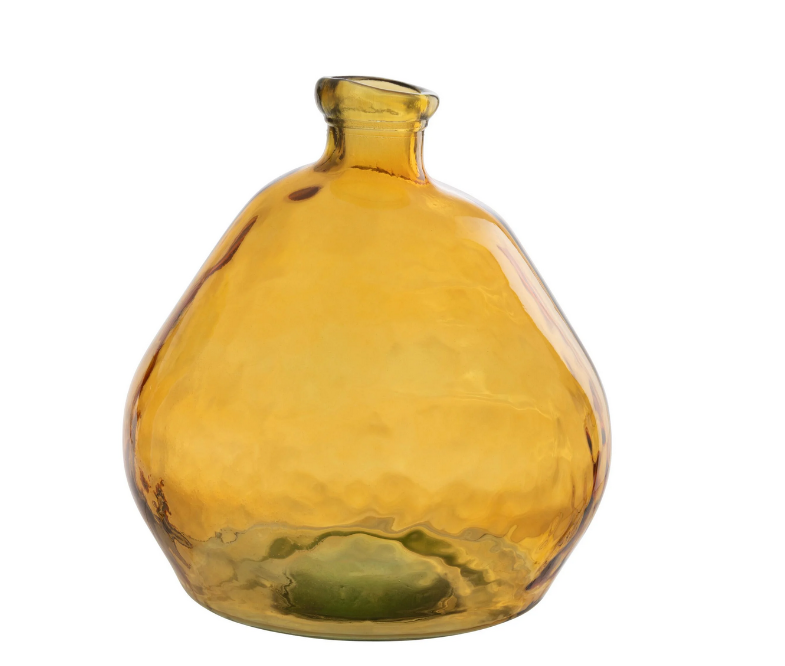 Ваза J-LINE стеклянная фигурной формы 48 см Желтый