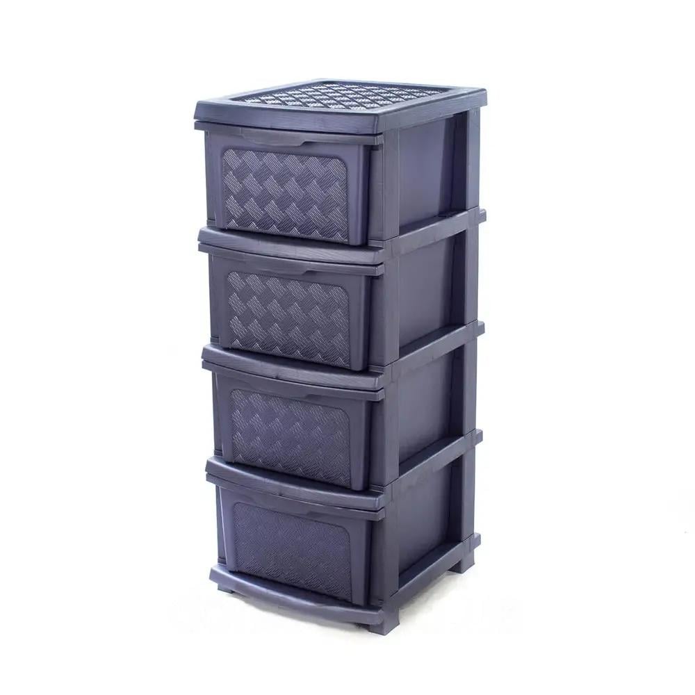 Комод R-Plastic Компакт Плюс 4 яруса 34x40x86 см Фиолетовый