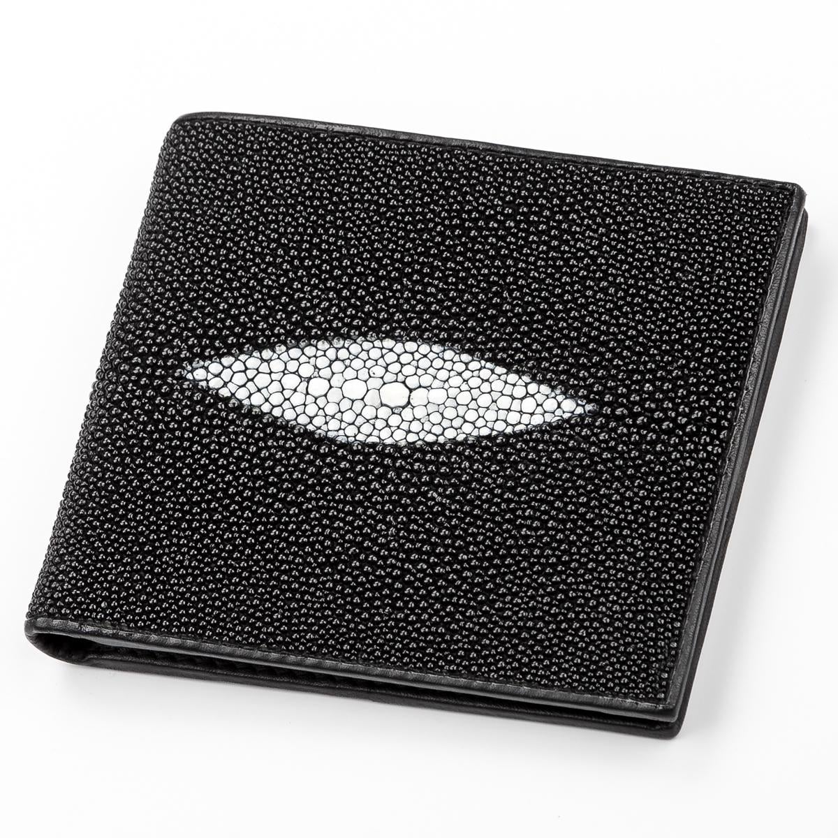 Портмоне мужское Stingray Leather 18071 из натуральной кожи морского ската Черный
