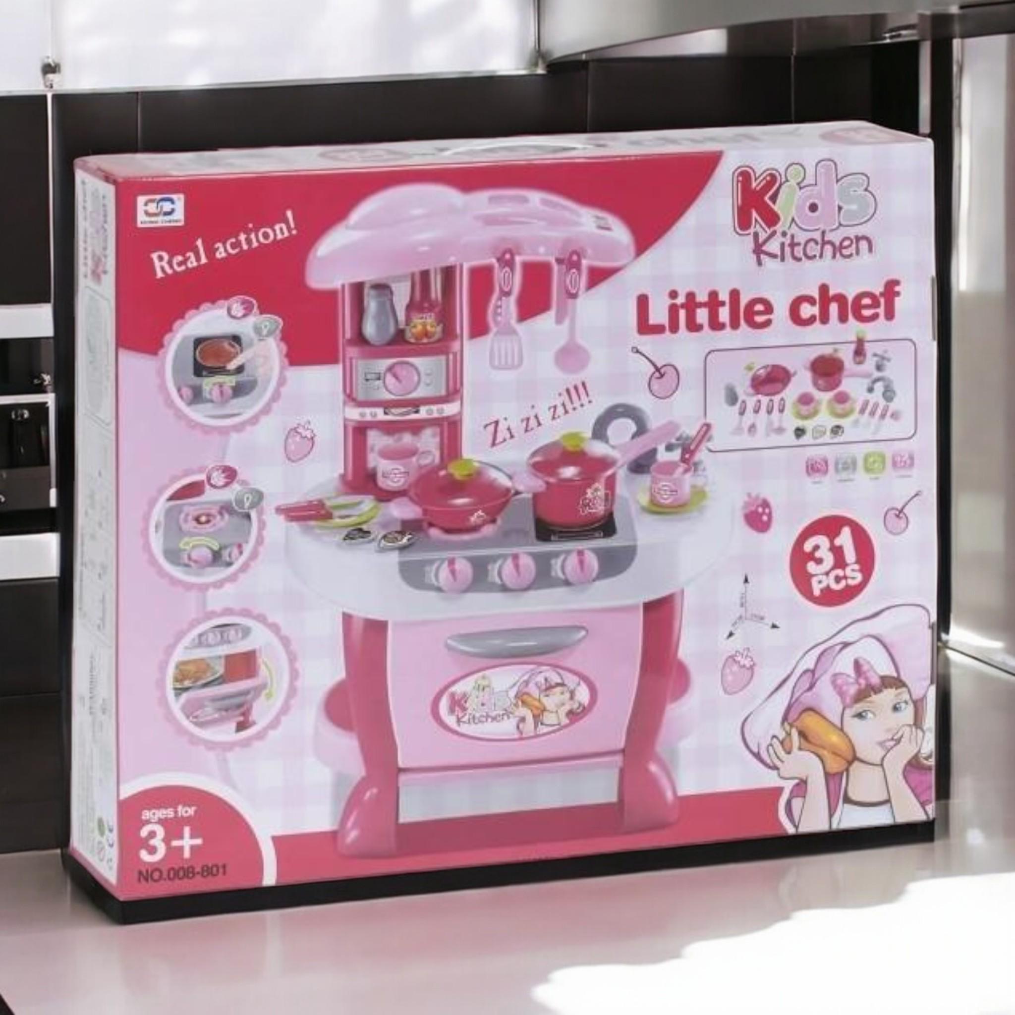 Ігровий набір Xiong Chen Little Chef Велика інтерактивна кухня звук/світло аксесуари 31 предмет (G_008-801) - фото 3 Ігровий набір Xiong Chen Little Chef Велика інтерактивна кухня звук/світло аксесуари 31 предмет (G_008-801) - фото 3
