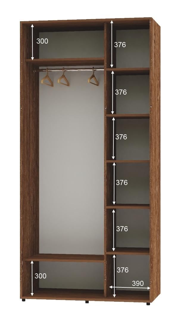 Шкаф-купе двухдверный Алекса ДСП 130х60х230 см Дуб винтаж (51130) - фото 2