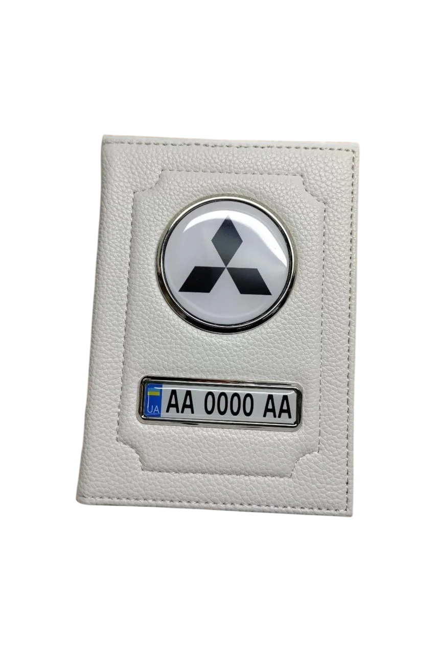 Обложка для водительских документов Mitsubishi с номером авто Белый (2075393283) Обложка для водительских документов Mitsubishi с номером авто Белый (2075393283)