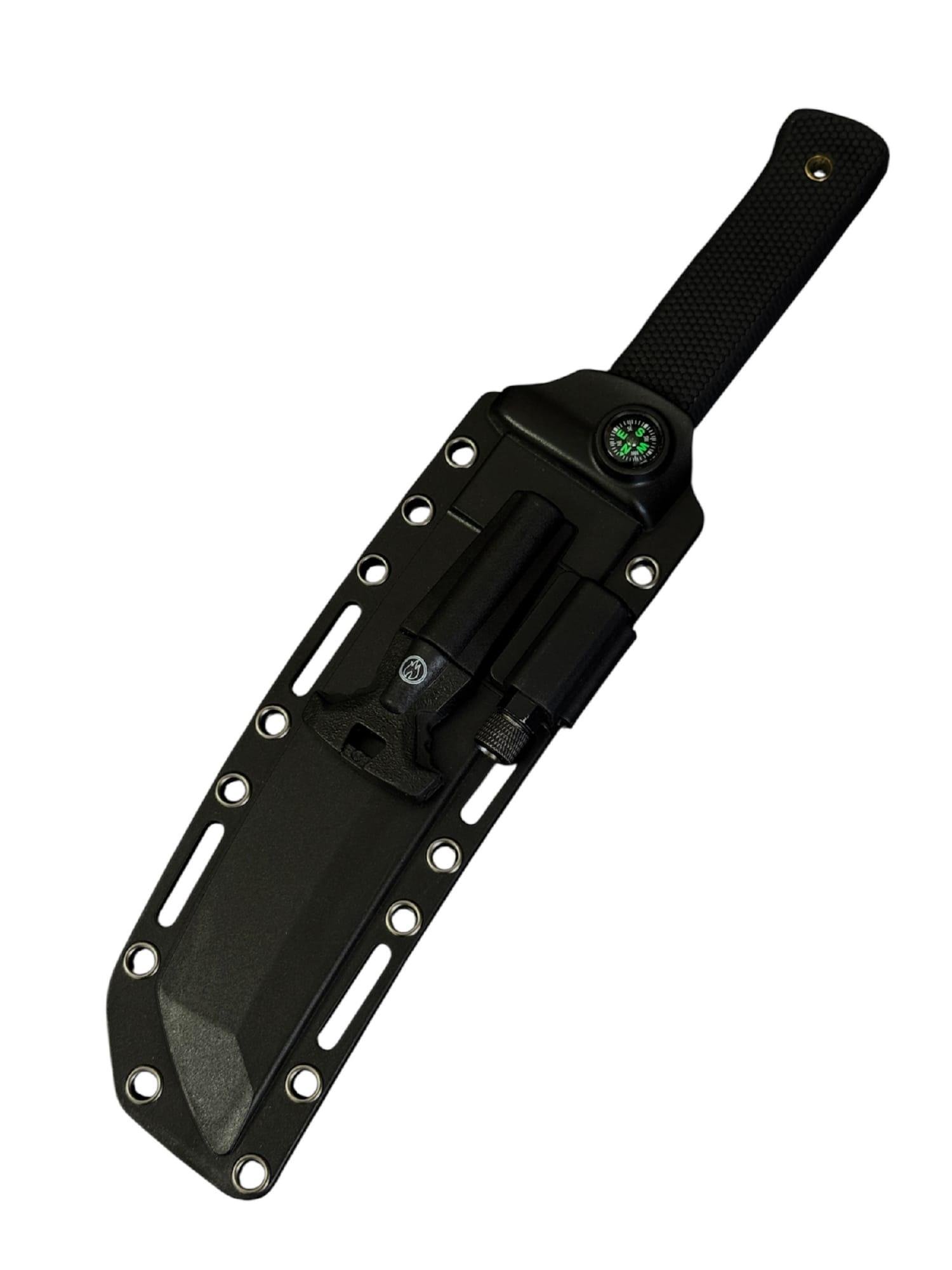 Нож танто Gorillas BBQ KN1079 2620 с кресалом и фонариком Черный - фото 3