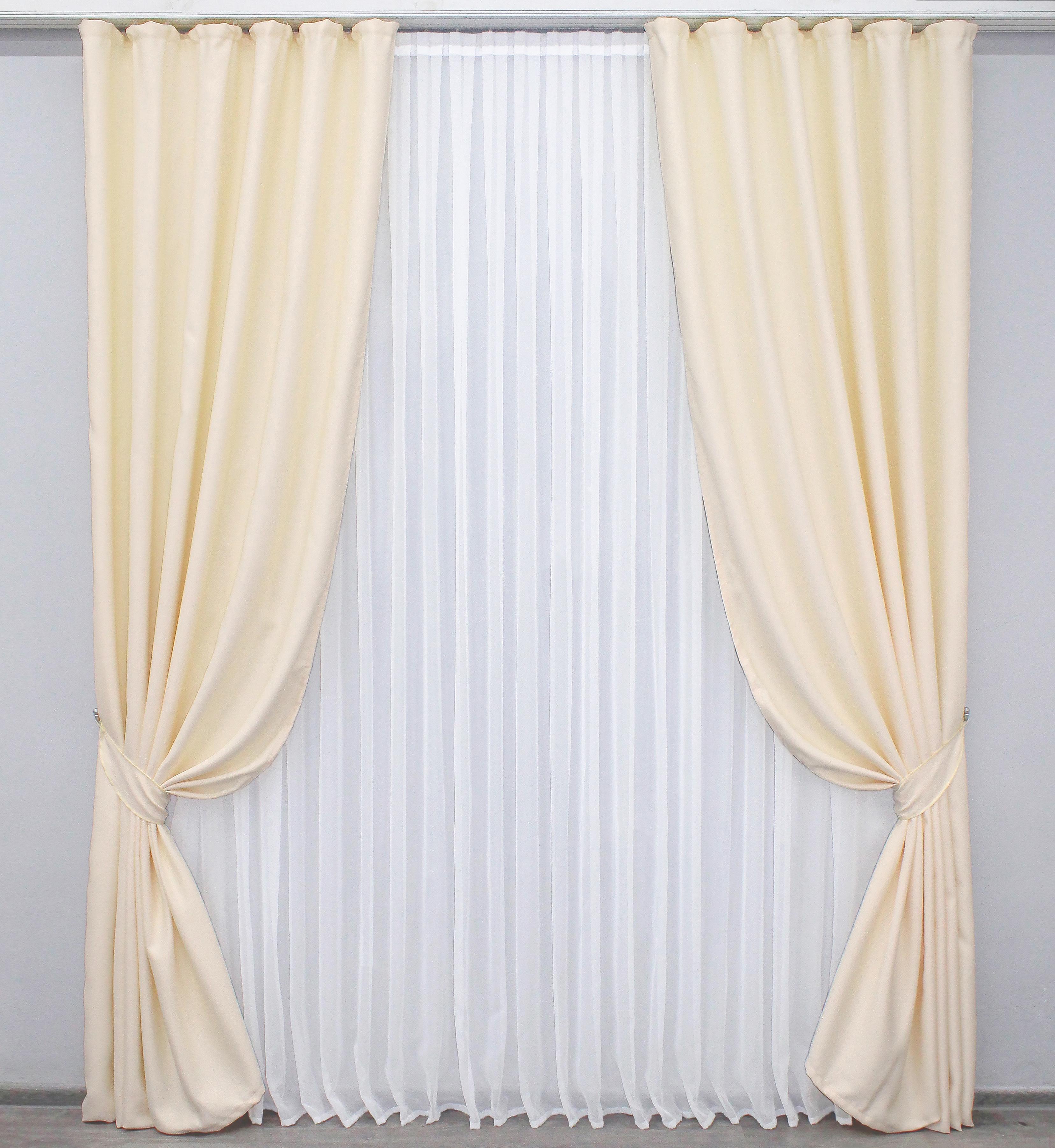 Комплект готовых штор VR-Textil Блэкаут Bagema Rvs № 1293ш 150х275 см 2 шт. Кремовый (33-0144) - фото 1 Комплект готовых штор VR-Textil Блэкаут Bagema Rvs № 1293ш 150х275 см 2 шт. Кремовый (33-0144) - фото 1