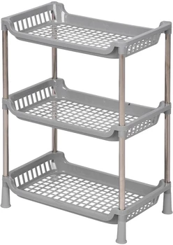 Етажерка пластиква Fabrika Home 3 яруси Сірий Етажерка пластиква Fabrika Home 3 яруси Сірий