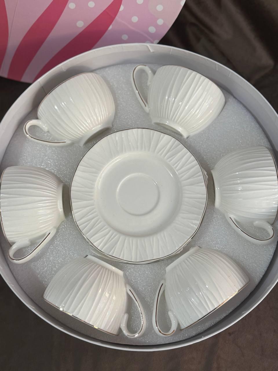 Чайный сервиз Elisey Жемчужина грация керамическая 230 мл 12 предметов Белый (9292-018)