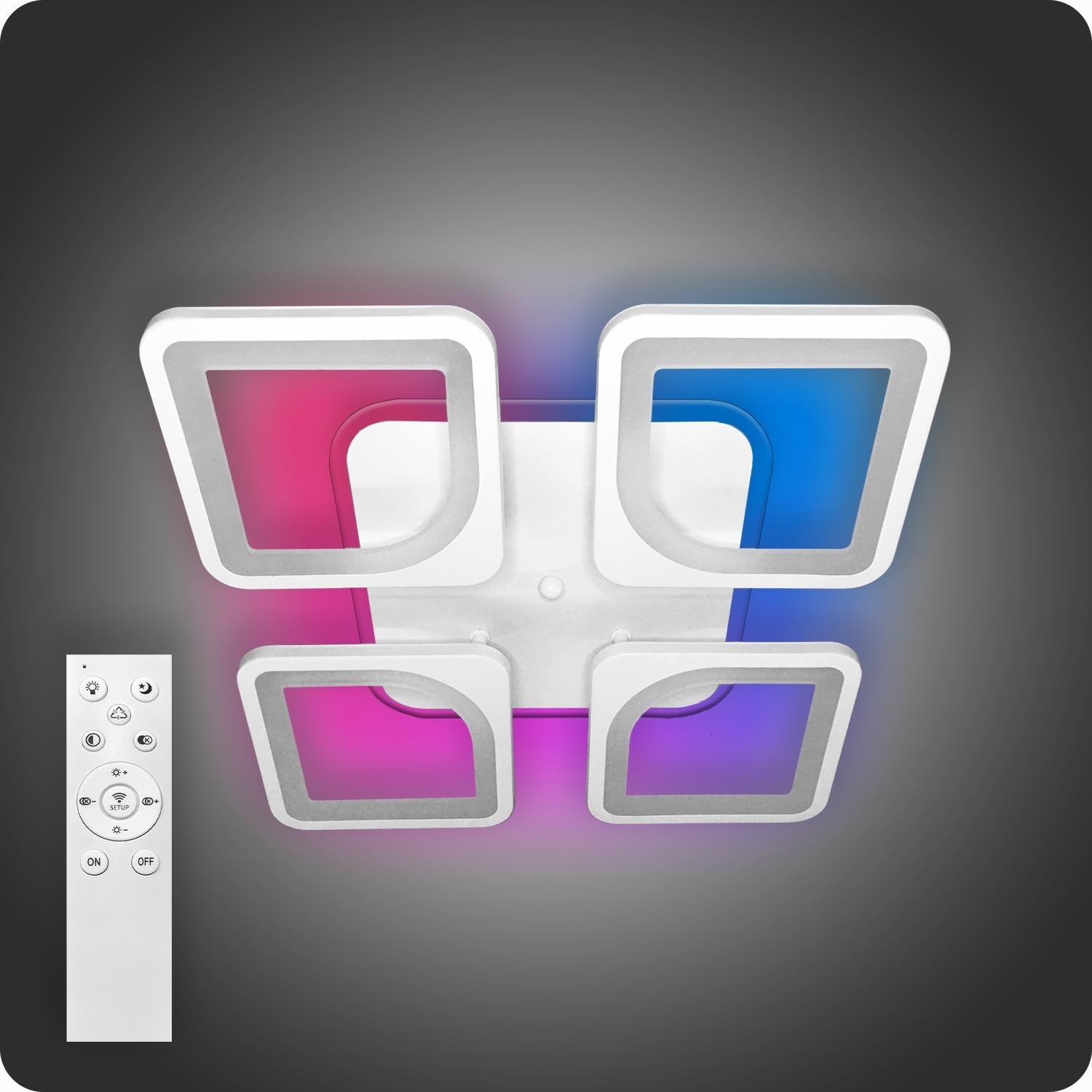 Люстра светодиодная 517 Light 3color с пультом 96 Вт Белый (01721)