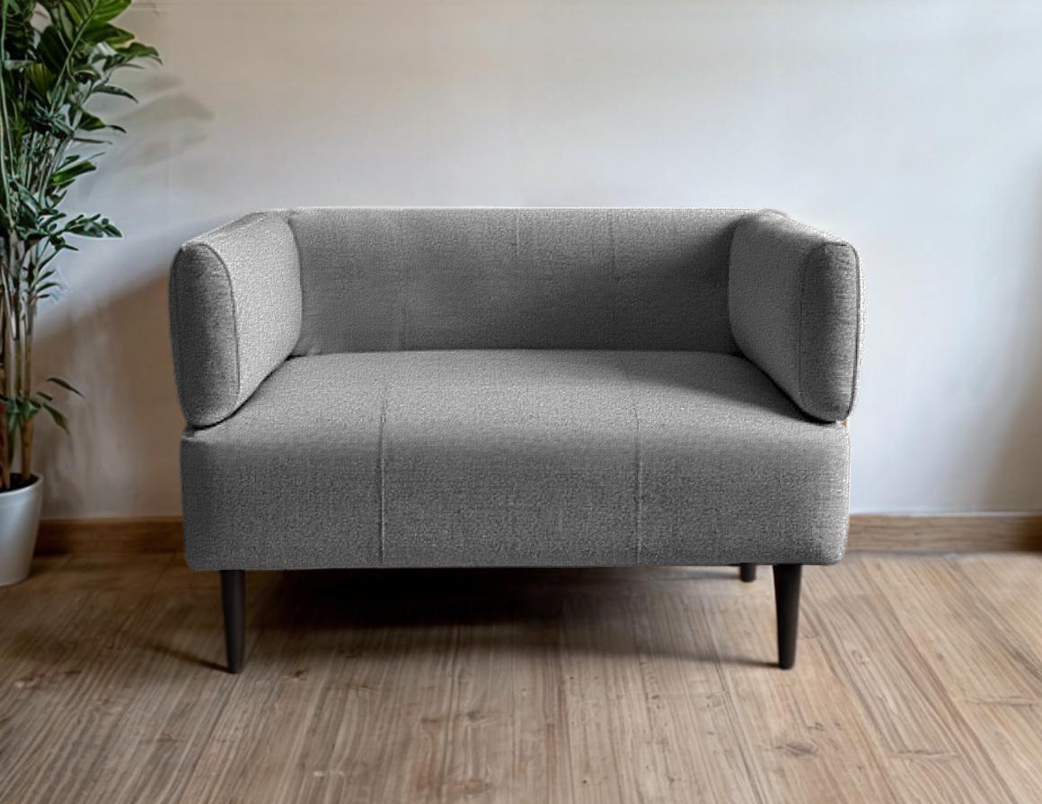 Кресло с подлокотниками Tobi Sho Бенно-1 офисное с конусной ногой букле Alpaca 1000х720х750 мм Серый/93