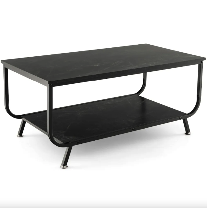 Журнальний стіл Costway Marble двоярусний Чорний (4736) - фото 1 Журнальний стіл Costway Marble двоярусний Чорний (4736) - фото 1