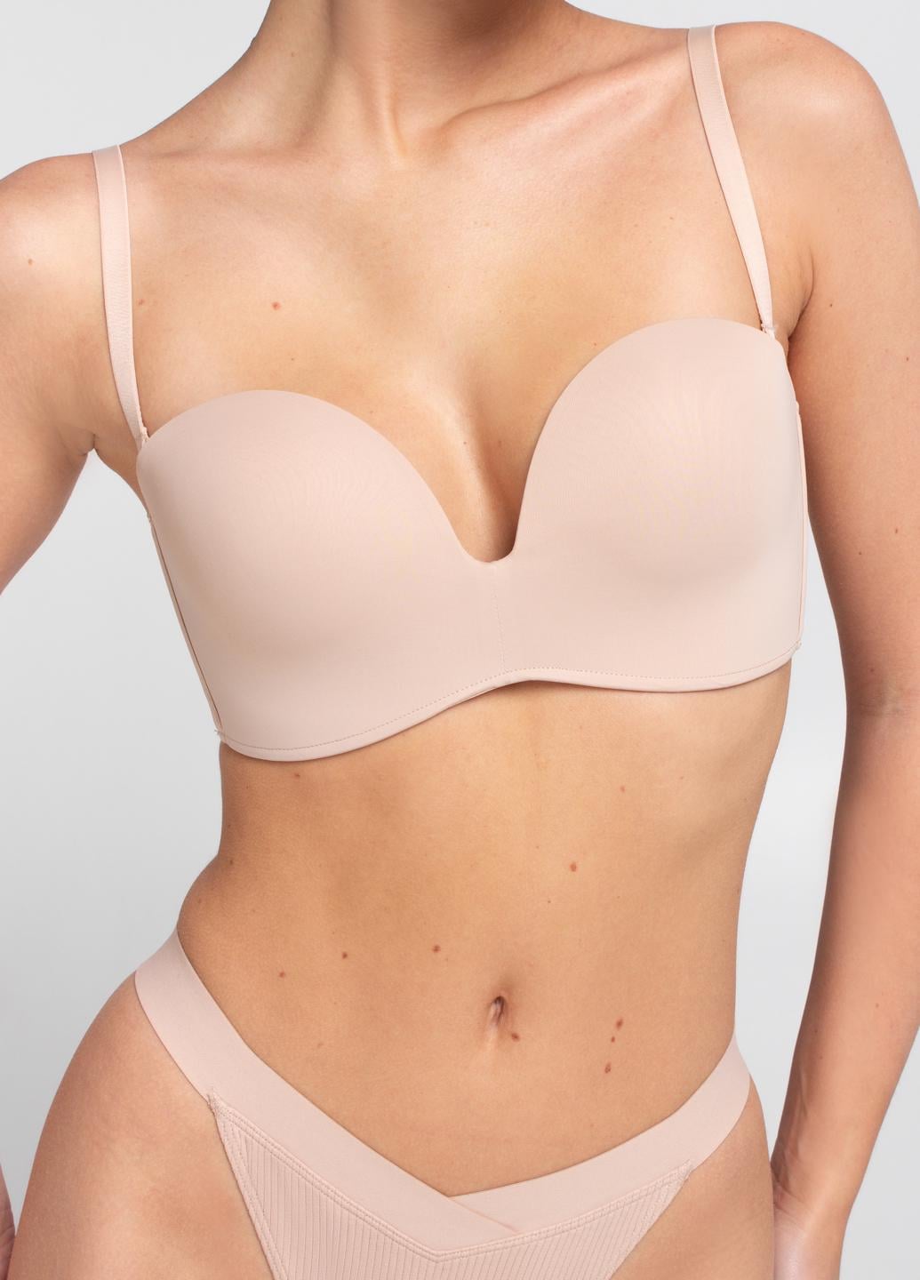 Бюстгальтер-планж Giulia L1523A без косточек с тройным push-up 75B Beige (34532049)