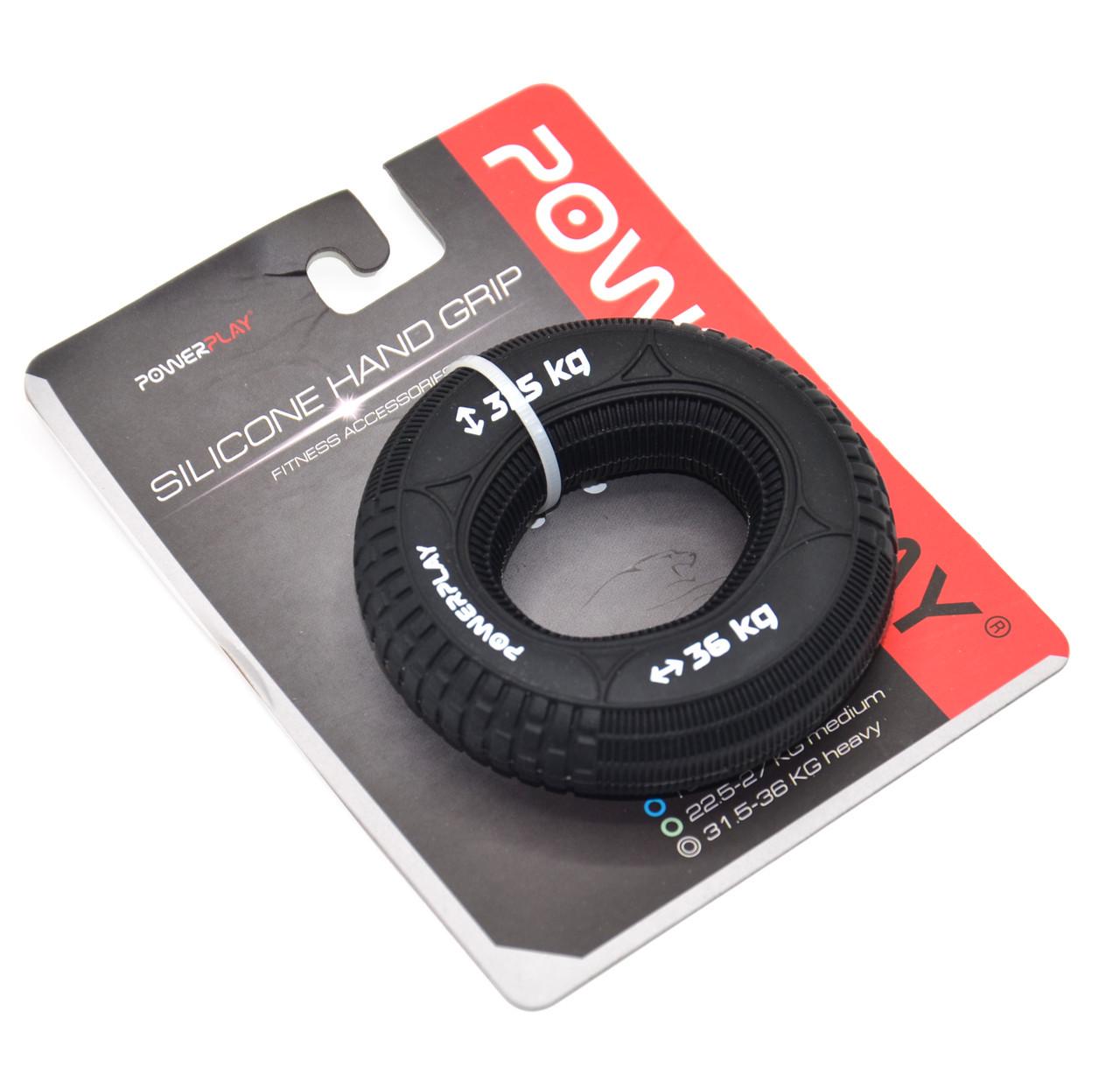 Еспандер кистьовий силіконовий PowerPlay PP-4330 Hand Grip Loops Hard 31,5-36 кг Чорний (A-012895) - фото 9