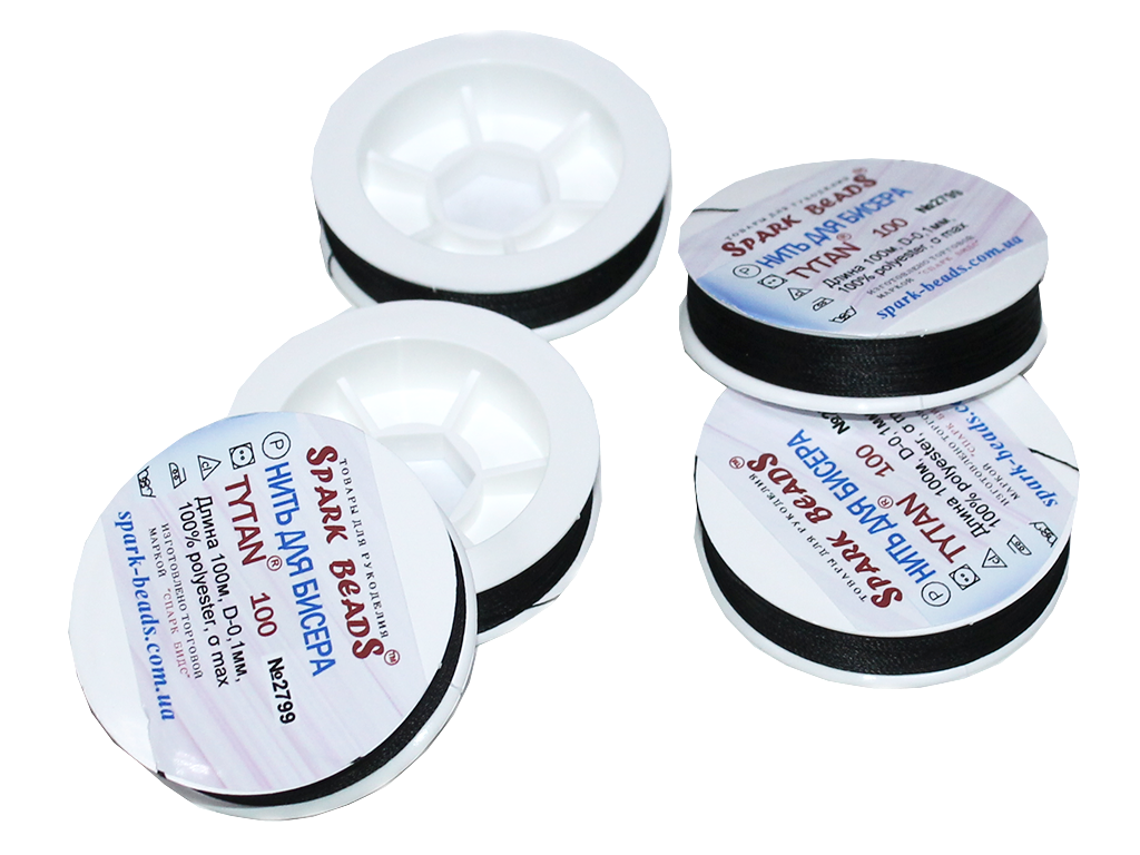 Нитки для бисера TYTAN № 2500 10 шт. 0.1 мм 100 м Черный - фото 2 Нитки для бисера TYTAN № 2500 10 шт. 0.1 мм 100 м Черный - фото 2