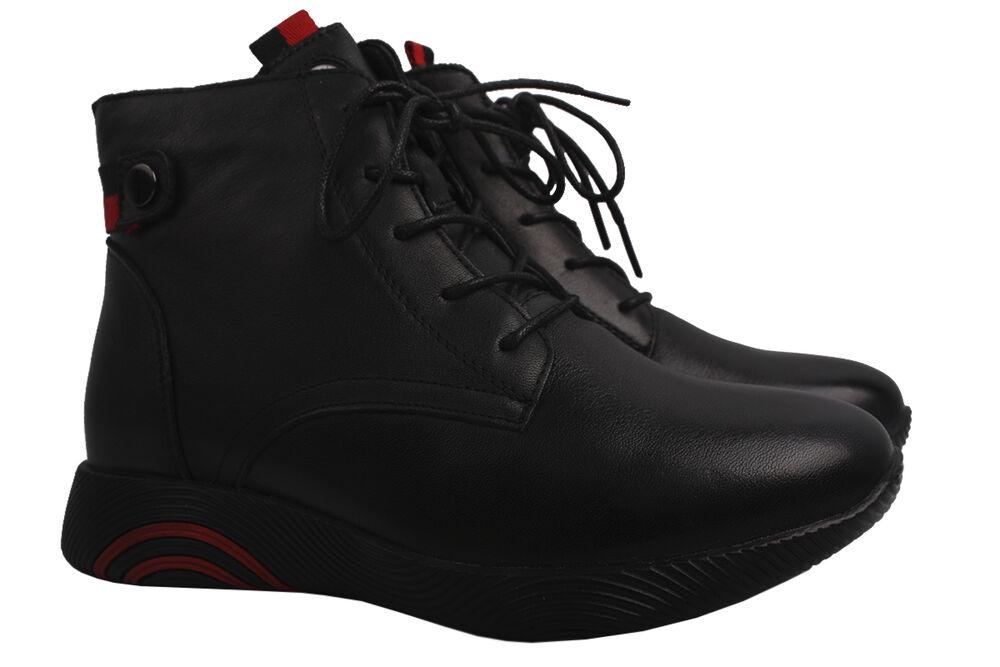 Ботинки Gifann на низком ходу женскиеi из кожи р. 37 Черный (36-9/20DHC)