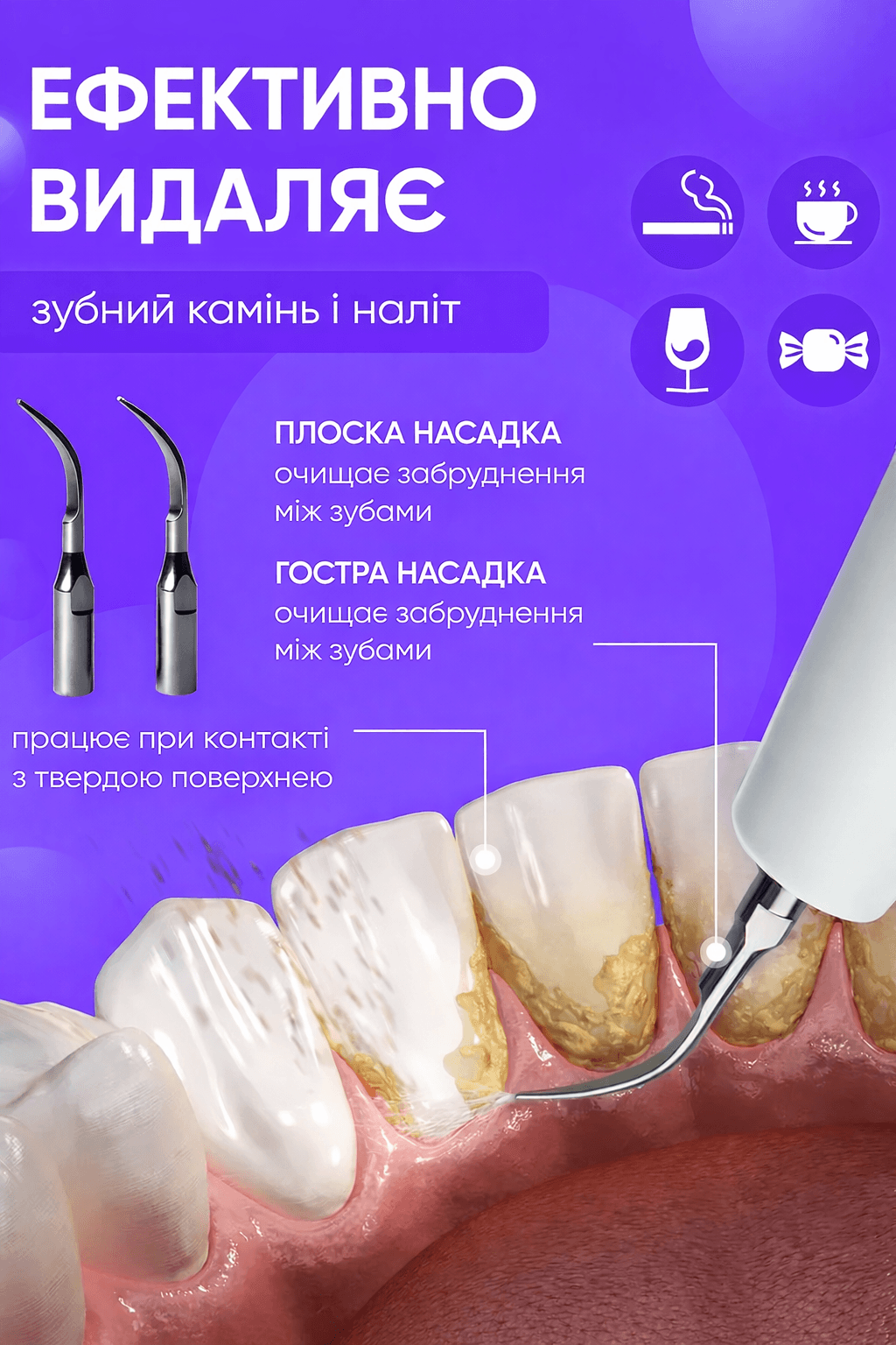 Скалер ультразвуковий SK1 для чищення зубів/видалення каменю 2,45x2,5x18,9 см (128449) - фото 5