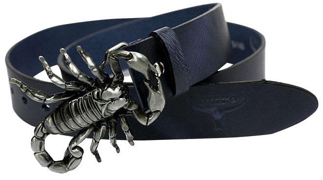Ремень мужской Cavaldi кожаный Синий (Buffalo G3 blue)