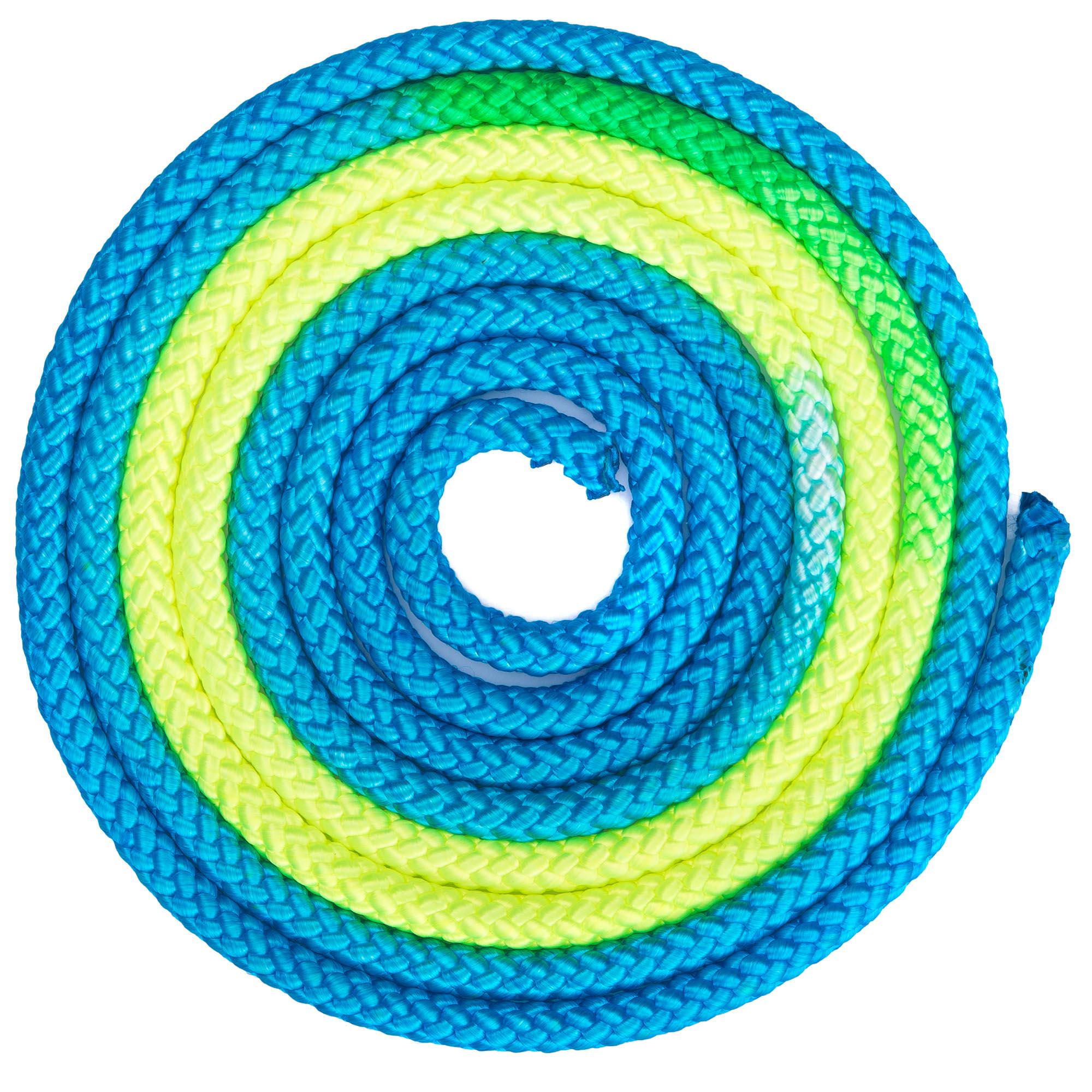 Скакалка для художньої гімнастики SP-Sport C-1657 поліестер 3 м/10 мм Блакитний/Салатовий (6936116100551)