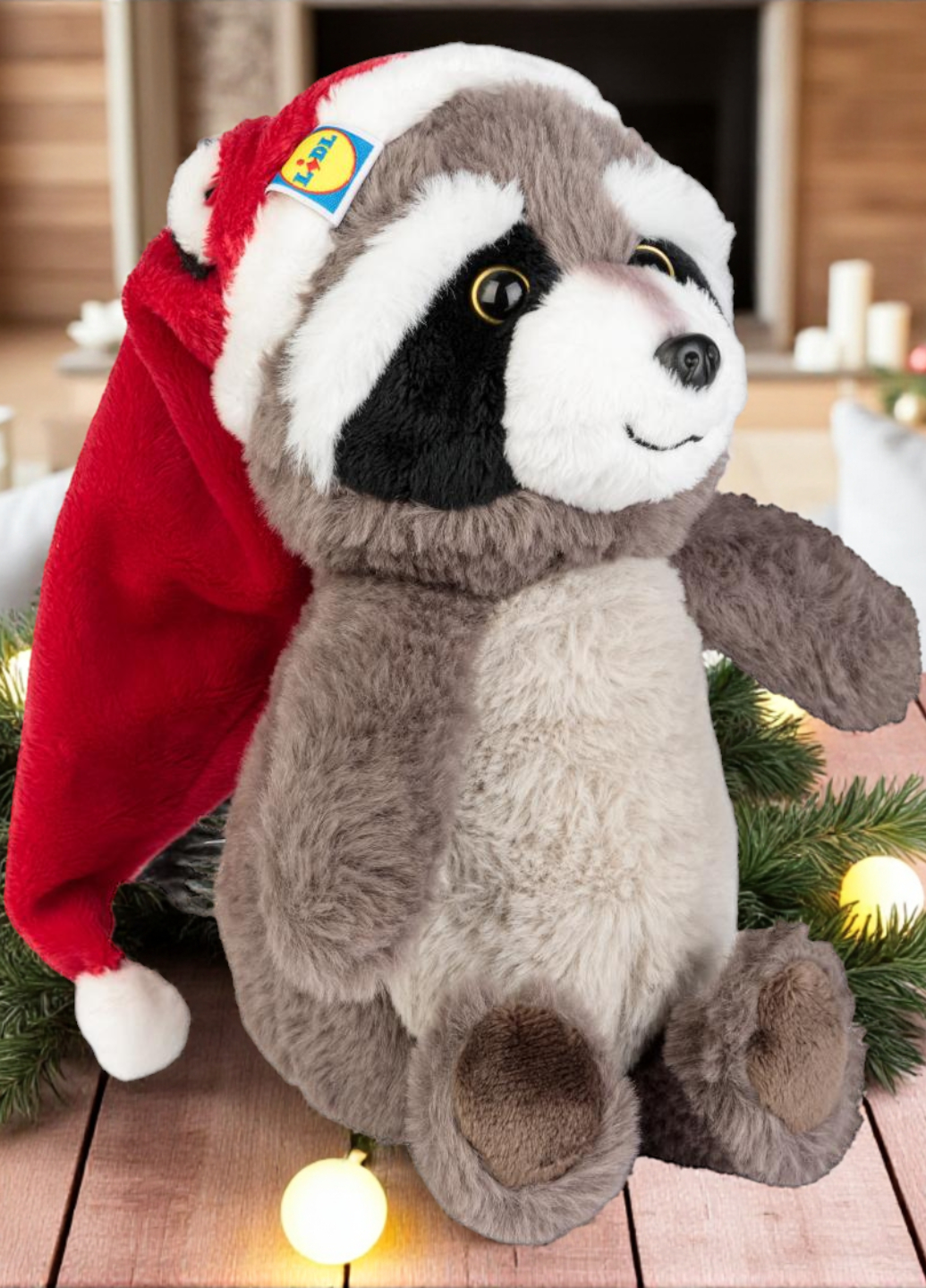 Мягкая игрушка Lidl Plush Soft Енот в новогодней шапке 20 см Коричневый (7973) - фото 2 Мягкая игрушка Lidl Plush Soft Енот в новогодней шапке 20 см Коричневый (7973) - фото 2
