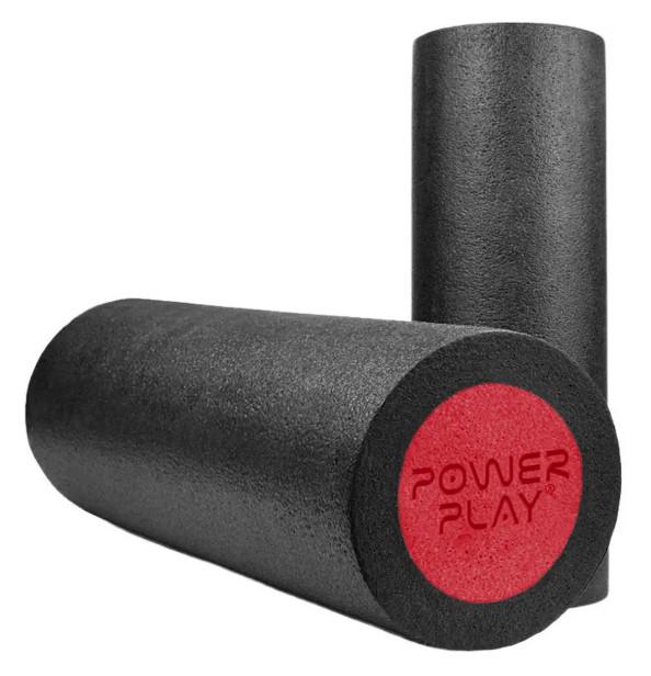 Массажный ролик гладкий PowerPlay 4021 Fitness Roller 30x15 см Черно-красный (60837) - фото 5