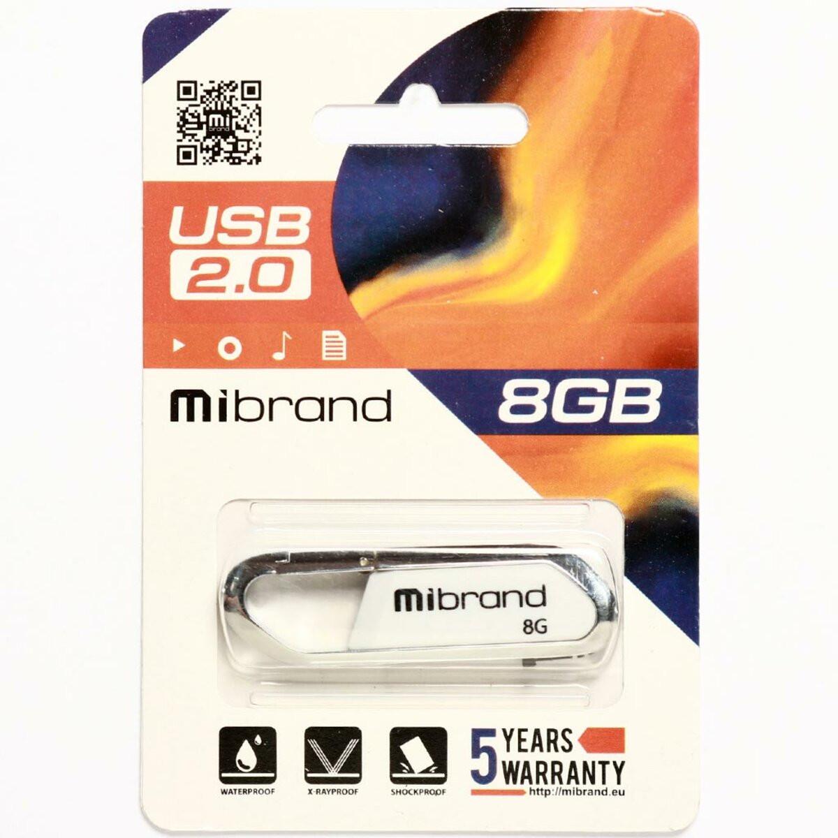 Flash Mibrand USB 2.0 Aligator 8Gb White (29caa1-15475) - фото 2