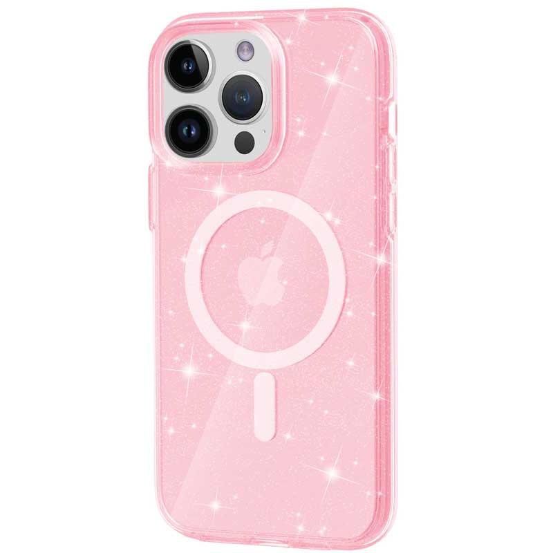 Противоударный Чехол Epik для Apple iPhone 12 Pro Max (6.7") Galaxy Sparkle (MagFit) TPU Pink+Glitter