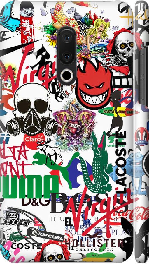 Чехол на Meizu 15 Plus Many different logos (4022m-1473-42517)