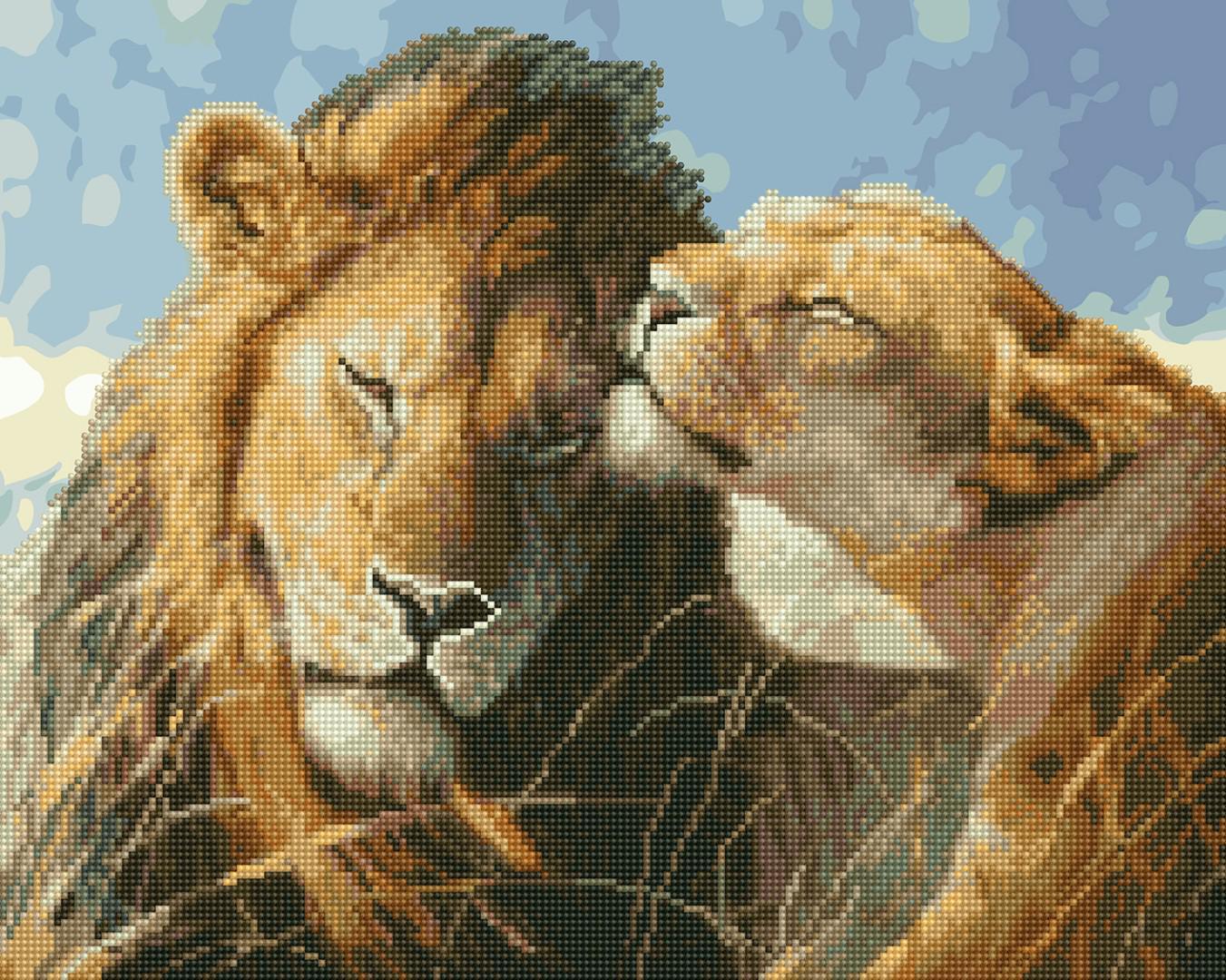 Алмазная мозаика и картина по номерам Brushme Львиная любовь 40х50 см в коробке (BGZS1114) Алмазная мозаика и картина по номерам Brushme Львиная любовь 40х50 см в коробке (BGZS1114)