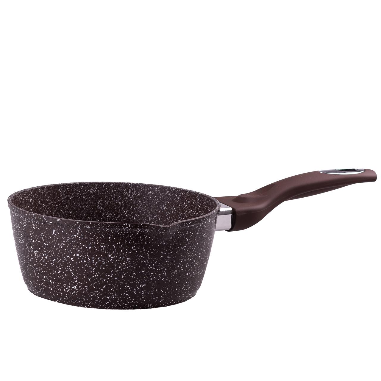 Набор ковшей Olina с антипригарным покрытием алюминиевые 3 шт. Коричневый (HP656) - фото 6